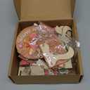 Youyole 30 Pcs Christmas Gingerbread Tiered Tray Decor Hot Cocoa Pink Christmas Wooden Sign Tabletop Centerpieces Tiered Tray Signs for Xmas Cafe Home Farmhouse Shelf Rustic Table Decoration