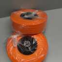10" 4.10/3.50-4 Flat Free Tires Wheels with Rim Solid Tubeless Rubber for Hand Truck Trolley Garden Utility Wagon Cart Lawn Mower Wheelbarrow Generator with 5/8" Bushing, Orange(2 Pack)