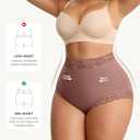 FeelinGirl Shapewear for Women Tummy Control Mid-Waist Body Shaper Faja Shorts Lace Under No Padding Shorts (Beige, M)