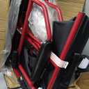 Medline Ultra Lightweight Transport Wheelchair for Adults, Foldable, 19-Inch Seat Width, Red Frame, Black Upholstery