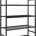 Storage Shelves, 5-Tier Metal Shelving Unit with Adjustable Feet, Shelf Organizer for Garage, Kitchen, Pantry and Closet Organization, 36.4" x 11.8" x 68.3", Black