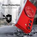 Magnetic Case for Galaxy Z Fold 7 with Rotatable Stand, Matte PC Case for Women Men Girls Boys Drop Protection Shockproof Slim Fit Durable Cover for Galaxy Z Fold 7, Red 13.24