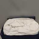 Serta Goose Feather Down Fiber Cotton Comforter Queen Size - 100% Cotton Duvet Insert - Hotel Luxury Hypoallergenic Bedding Comforter All Season Medium Warmth 90 x 90 Inch White