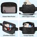 2 x Fanny Pack Waist Belt Bag Fashion Fanny Women and Men Gift Waist Pack With Adjustable Strap For Travel Running 2L Camo Black