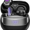 DUSONLAP Sleep Earbuds Bluetooth 5.4 in Ear Light-Weight Headphones, Mini Sleep Headphones Small Design for Side Sleepers, 47H Playtime with Charging Case, Clear Calls Earphones, Inkiness