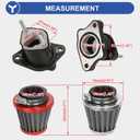 YOXUFA PZ27 Carburetor Kit Replacement for TaoTao Apollo 125cc 150cc 200cc 250cc ATV Dirt Pit Bike Go Kart 4 Stroke Zongshen TRX200 Gio Sunl Viper Lifan Chinese Quad 4 Wheeler Parts