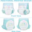 Littleforbig Adjustable Hook-and-Loop Fastener Closure Adult Printed Cloth Back Diaper 10 Pieces - Baby Parade (Large 36"-48") (Blue)