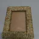Topukaiba Woven Seagrass Photo Frame, 4X6 / 3.5X5 Boho Rattan Picture Frame With Wood Backing, Tabletop Easel & Wall Hanging For Living Room Bedroom Shelf, Khaki, 7.48X5.91"