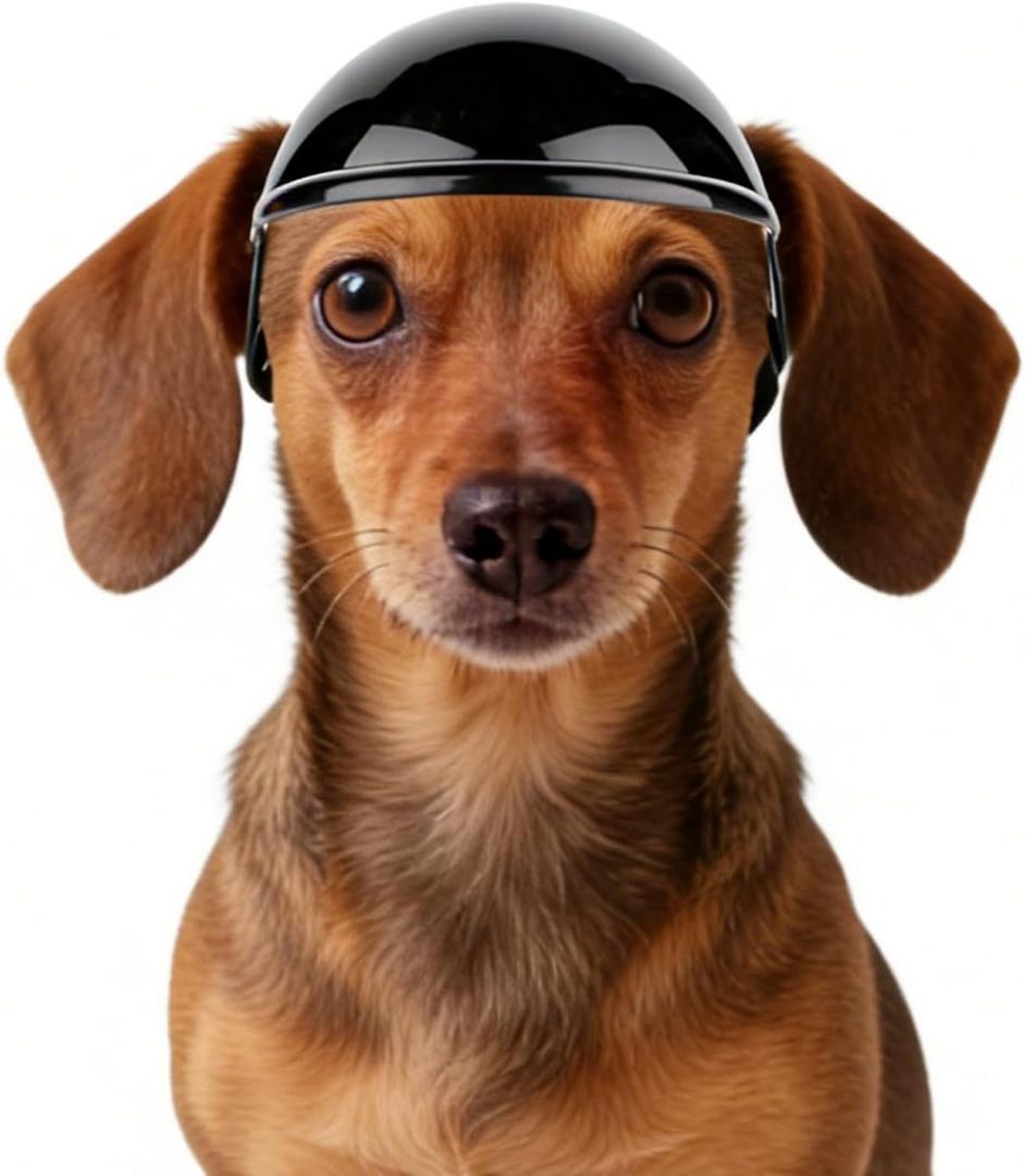 Namsan Small Dog Helmet, Dog Helmets for Small Medium Dogs, Doggie Motorcycle Helmets with Ear Holes, Outdoor Doggy Bike Helmet for Head Protection, Adjustable, Black S