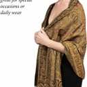 Achillea Reversible Paisley Pashmina Rave Scarf Exotic Indian Shawls and Wraps for Evening Dresses, Festivals, All Seasons