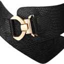 JASGOOD Wide Elastic Stretch Waist Belt Women's Adjustable Fashion Dress Belt (Suit Waist 36-42 Inch, Black)