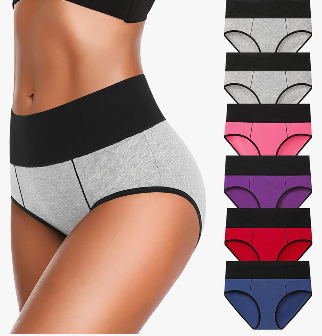 Eiggam Underwear for Women Cotton High Waist Panties Full Coverage Briefs Soft Strech Ladies Breathable Panties-Multi Pack Medium, Multicolor 