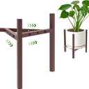 Airpark Plant Stand Indoor Adjustable, Metal Modern Plant Stand, Heavy Duty Stable Plant Pot Flower Holder Indoor Outdoor Corner, Fit 8 9 10 11 12 inch Pots, Dark Brown (Pot & Plant Not Included)