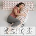 BNHJKFQZ Red Striped Santa 20x54 Body Pillow Cover with Zipper,Merry Christmas Decor,Coquette Preppy Pink Bow Xmas Striped Decorative Long Hug Pillow Cases for Bed Couch