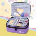 Luxja Double-Layer Sewing Supplies Organizer, Sewing Accessories Organizer for Needles, Thread, Scissors, Measuring Tape and Other Sewing Tools (Bag Only),Medium/Purple