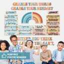 38 Pcs Growth Mindset Posters Bulletin Board Set Classroom Inspirational Poster Motivational Wall Decoration Signs Positive Sayings Accent Cutouts for Teacher Student Home Bedroom Decor (Retro)