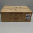 52" Farmhouse Ceiling Fan with Lights and Remote, Ceiling Fan with Caged Rustic Light Fixture, Reversible DC Motor, 5 Double Finish Wood Blades for Patio, Living Room, Dining Room, Bedroom