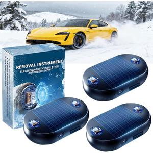 2PCS Anti-freeze Electromagnetic Car Snow Removal Device, Solar Electromagnetic Molecular Interference Freeze, Electromagnetic Wave Anti Freezing, Snow Remover Instrument for Ice and Snow Scraping (2Pack)