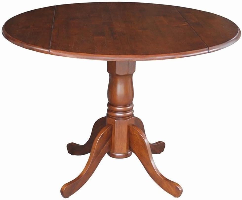International Concepts 42" Round Dual Drop Leaf Pedestal Table, unspecified