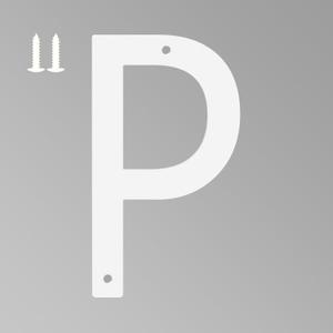 5 Inch White House Numbers for Outside, Metal Letters for Outdoor Signs, Anti-rust Aluminium House Address Letters for Front Door, Office, and Garden Decoration (Letter P)