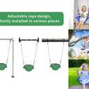 Hand-Knitting Toddler Swing, Swing Seat for Kids with Adjustable Ropes, Little tikes Swings Set, for Outdoor Indoor, Playground, Backyard (Green)