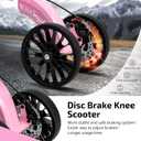 Knee Scooter with Disc Brake, Steerable Knee Walker for Adults,Foldable Rover Scooter for Broken Foot Injured Leg Crutch