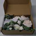 Ling's Moment 2pcs White Wedding Artificial Floral Swag Welcome Sign Flowers Backdrop Garland Green for Ceremony Reception Door Wall Easel Home Decoration Entryway Faux Outdoor Board Table Decor