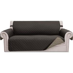 HOMERILLA Reversible Loveseat Covers for Dogs Couch Cover Water Resistant Washable Pets Furniture Protector Sofa Cover with Elastic Straps(Loveseat 54", Black Chocolate/Khaki)