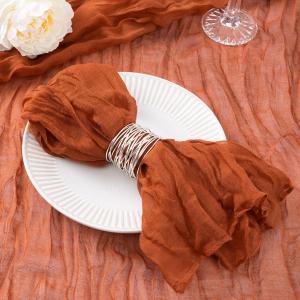 20 Pack Terraotta Cheesecloth Napkins Christmas Cloth Napkins Set of 20 Boho Cotton Dinner Napkins Bulk 21"x21" for Wedding Bridal Baby Shower Xmas Party Table Decor 20 Pack Terraotta Cheesecloth Napkins Christmas Cloth Napkins Set of 20 Boho Cotton Dinner Napkins Bulk 21"x21" for Wedding Bridal Baby Shower Xmas Party Table Decor
