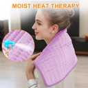 Deepsoon Heating Pad,Electric Heating Pads for Back,Neck,Moist Heating Pad for Abdomen Shoulder Knee Legs,Dry/Moist Heat&Auto Shut Off,Mother's Day Birthday for Men and Women,Light Purple,24x12 Inch