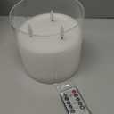 Eywamage 3 Wick Clear Glass Flameless Candle with Remote, Large Flickering LED Battery Pillar Candle  6" H 6"