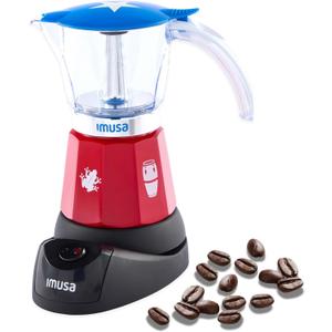 IMUSA Puerto Rico Boricua Flag Espresso Maker 6 Cup or 3 Cup | Limited Edition Moka Pot Coffee Maker | Cast Aluminum & Tritan Stovetop Espresso Machine | Traditional Puerto Rican Boricua Coffee Pot