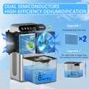 Dehumidifier for Home 1000 sq.ft - Small Quiet Dehumidifier with Auto Shut Off, Aromatherapy, 3 Gear Timer, Sleep Mode, 7-Color LED Light, Drain Hose for Bedroom, Bathroom, Basement, RV(Matte Silver)