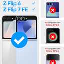 Vihibii for Samsung Galaxy Z Flip 6 and Z Flip 7 FE Case with Rugged Hinge Protection & Outer Screen Protector, Non-Yellowing & Raised Edges & Durable Shockproof Protective Cover Phone Case, Clear
