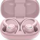 Wireless Earbuds Bluetooth 5.3 Headphones Sports, 48Hrs Playback Over Ear Buds with CVC8.0 Mic, Bass Stereo Bluetooth Earbuds with Earhooks, LED Display, IP7 Waterproof Earphones for Running Pink
