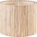 GOSO 13" Straw Boho Lamp Shade for Table Lamps Floor Lamp,Medium Yellow Lampshades Replacement-13" Top x 13" Bottom x 10" HighSpider) Drum Lamp Shades Modern for Living Room,Assembly Required (Yellow-staw woven)