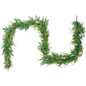 6 Ft Christmas Cedar Garland, Real Touch Pine Garlands, Artificial Realistic Faux Greenery Garland for Xmas Home Fireplace Wall Indoor Outdoor Christmas Decorations (Eriksson Cypress, 6 FT)