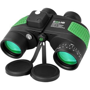 ESSLNB 7X50 Marine Binoculars - IPX7 Waterproof with Illuminated Rangefinder, Compass, BAK4 Prism, FMC, Floating for Navigation, Hunting - Includes Bag and Strap
