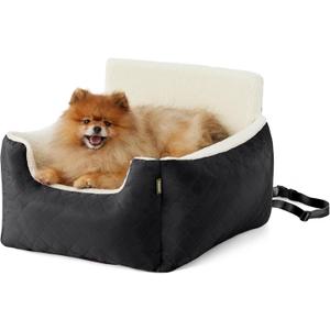 Lesure Small Dog Car Seat - Waterproof Car Seats for Small Dogs Pet Seat with Clip-On Leash for Travel Carrier Booster Bed, Black