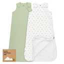 2-Pack Organic Baby Sleep Sacks, 100% Cotton - Soft & Breathable 0.5TOG Baby Wearable Blanket, Toddler Sleeping Sack 6-18 months, Easy to Wear Transitional Swaddles for Newborns, Infants(Roarsome, M)