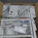 BOLUO White Nightstand with Charging Station, LED Night Stand with 2 Fabric Drawers, Bedside Table with USB Ports and Outlets, Nightstand for Bedroom Modern