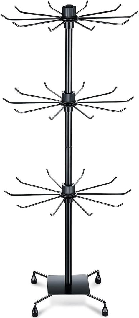 3 Tier Spinner Display Rack Retail Display Stand Metal Rotating Display Rack for Jewelry Keyring Socking HatsToys