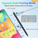 Magnetic Wireless Charging Pencil 2nd Generation for iPad 2018-2023 Model Compatible with Apple iPad Pro11 in 1/2/3/4,iPad Pro 12.9 in 3/4/5/6,iPad Air 3/4/5,iPad mini 5/6,iPad 6/7/8/9/10 Black