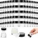 Coloch 70 Pack 10ml Mini Glass Sample Jar with Airtight Lid, 10 Gram Glass Cosmetics Jar Clear Round Lip Balm Container for Cosmetics, Lotion, Cream, Samples, Skincare, Travelling, Retail Store