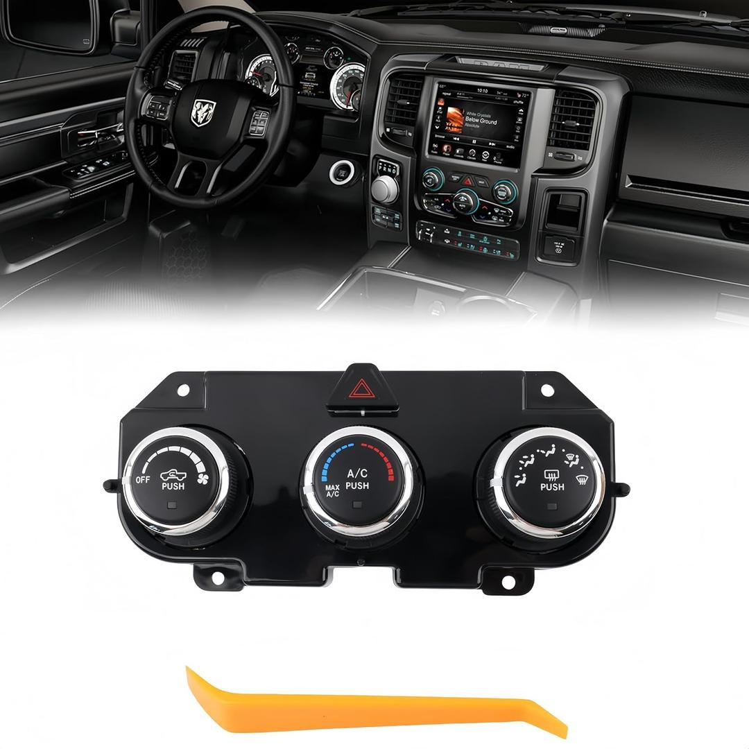 p68236776ab AC Heater Climate Control Panel Compatible with 2014-2018 Dodge Ram 1500 3500/2019-2024 Ram 1500 Classic, OE 68186217AD 68236776AB 68239170AA