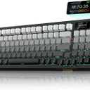 RedThunder K95 Wireless Mechanical Keyboard,TFT Screen & Knob, Trip-Modes Connection, Gasket Custom Hot-Swap Keyboard, RGB Backlit, Pre-lubed Linear Switches, Side Printed PBT Keycaps, Gray Gradient