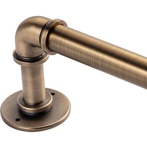 Brass Industrial Pipe Curtain Rod 18 to 88 Inch,1 Inch Diameter Adjustable Wrap Around Curtain Rod,Metal Window Treatment Rods,Ideal as Your Kitchen,Bedroom,Outdoor Patio Etc