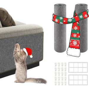 2 Pcs Cat Scratch Furniture Protector, Trimmable Couch Protector from Cat Claws, DIY Cat Scratcher for Couch Furniture or Wall Protector, and Covering Cat Tower, Dark Grey