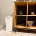 Rubbermaid Small Kitchen Bathroom Trash Can, 9 Gallons, White, Waste Basket for Under Counter/Kitchen/Office/Bedroom/Bathroom