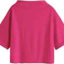SweatyRocks Women's 3/4 Sleeve Mock Neck Basic Loose T-Shirt Elegant Top